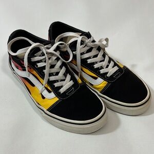Vans Old Skool Flame Womens Classic Skateboard Shoes Lace Up Size 7.5
